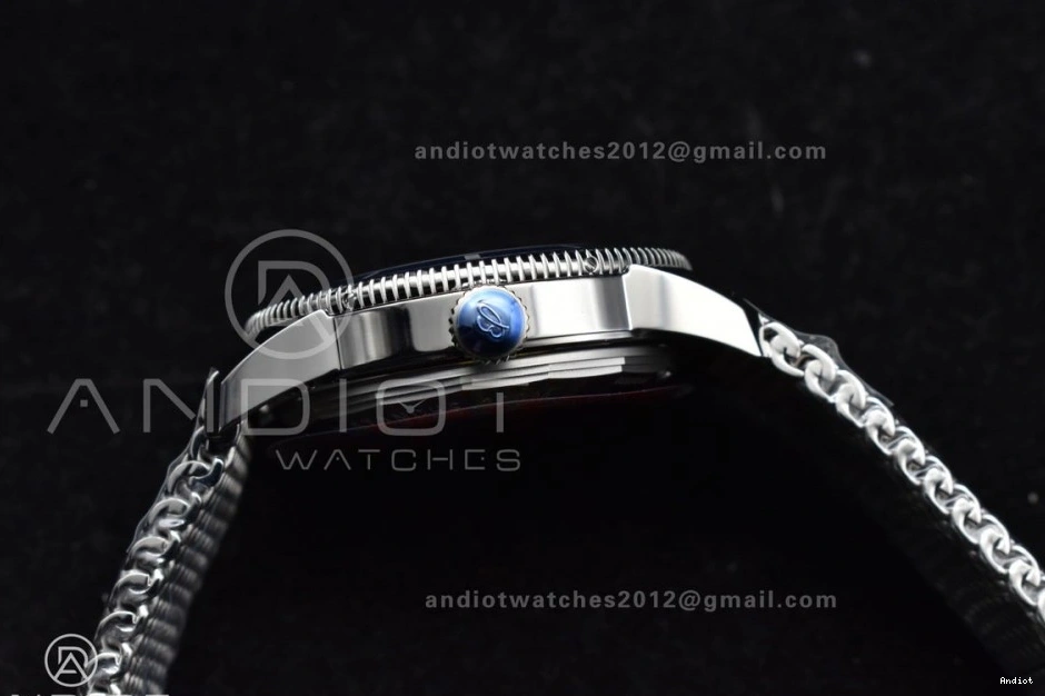 SS II White SuperOcean Blue Ceramic Bezel 42mm on SS Mesh A2824 Dial BLSF Bracelet Heritage 1115